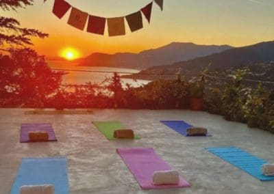 Picture of the sunset on the Yoga/Pilates Terrace